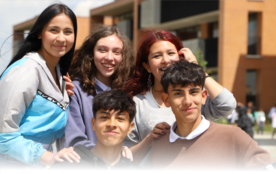 Foto de 5 estudiantes y un titulo que dice: Rendición de cuentas IDEP 2022
