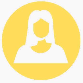 Icono de mujer color amarillo