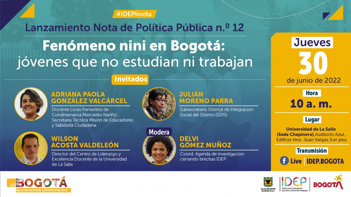 Jóvenes que no estudian ni trabajan en Bogotá, perfil de los 4 invitados a la charla
