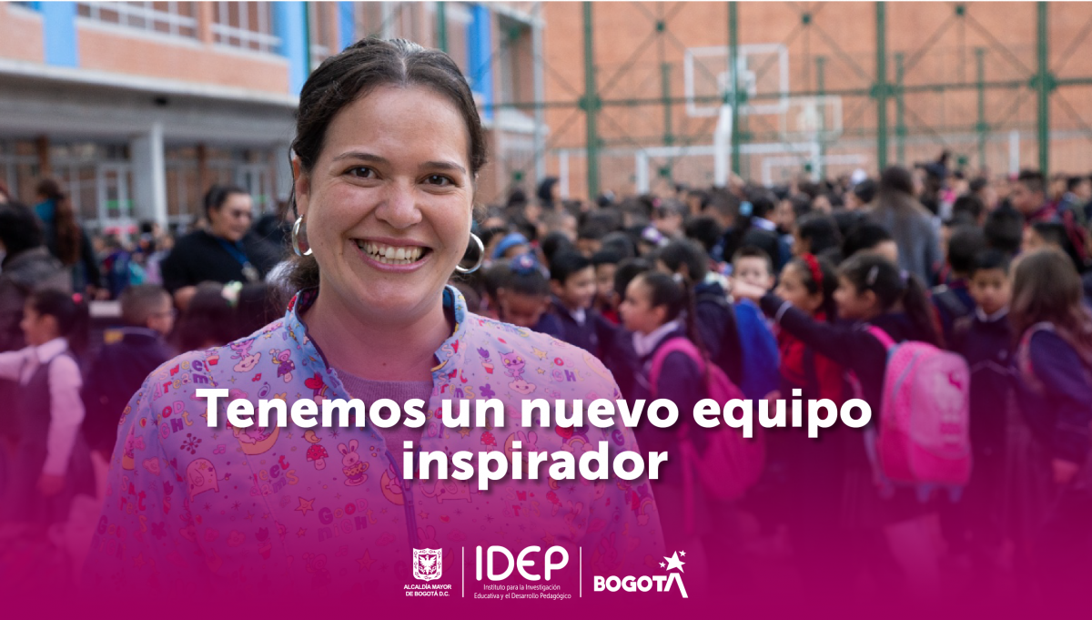 Foto de Maestra sonriendo y un titulo que dice: Tenemos un nuevo Equipo Inspirador