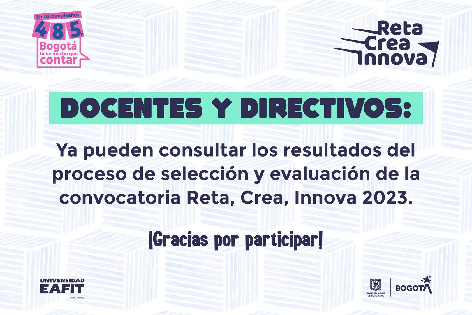 Resultados de la convocatoria reta, crea, innova