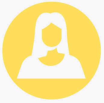 Icono de mujer color amarillo