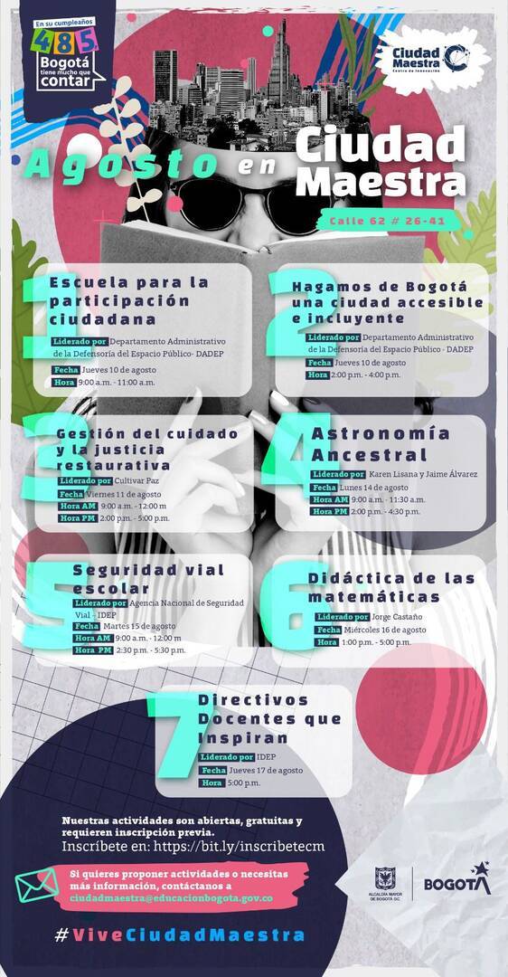 Agenda de Ciudad Maestra mes de agosto
