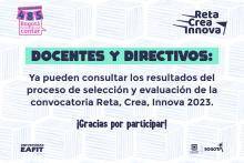 Resultados de la convocatoria reta, crea, innova